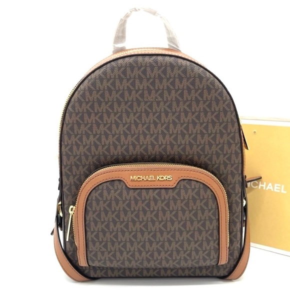 Michael Kors Medium Jaycee Zip Packet Backpack Brown - Picture 1 of 11